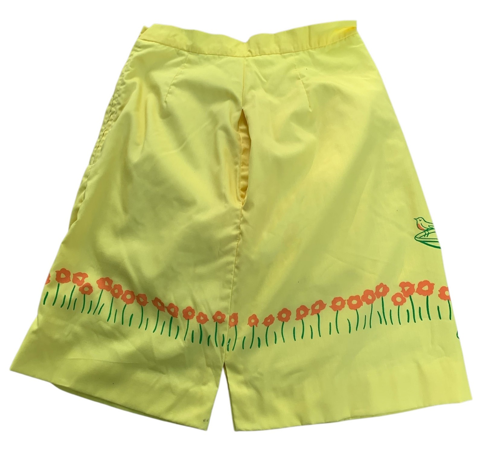 VESTED GENTRESS Vintage 70s/80s Women&rsquo;s Yellow Graphic Print Skirt – Sz XS/S