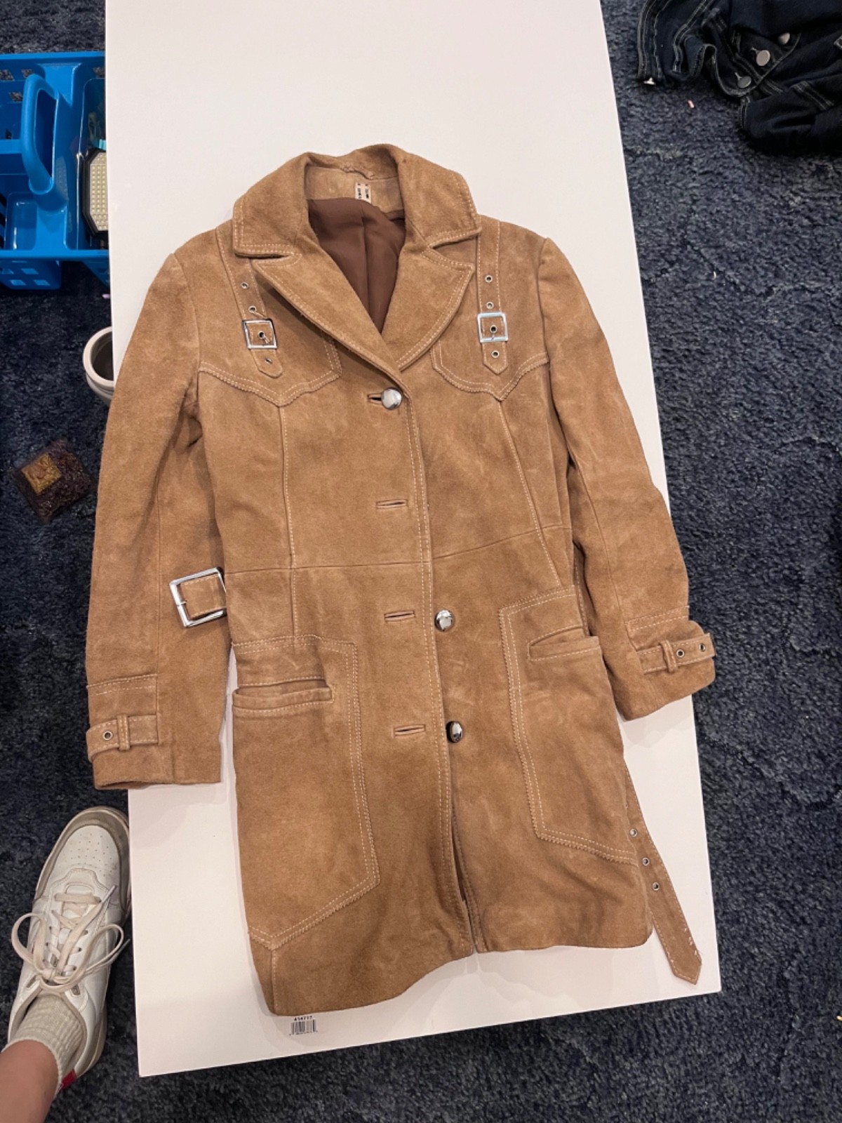 Vintage 1960s MISTY HARBOR Khaki Tan Rain TRENCH Coat Cape 10 Petite Made in USA