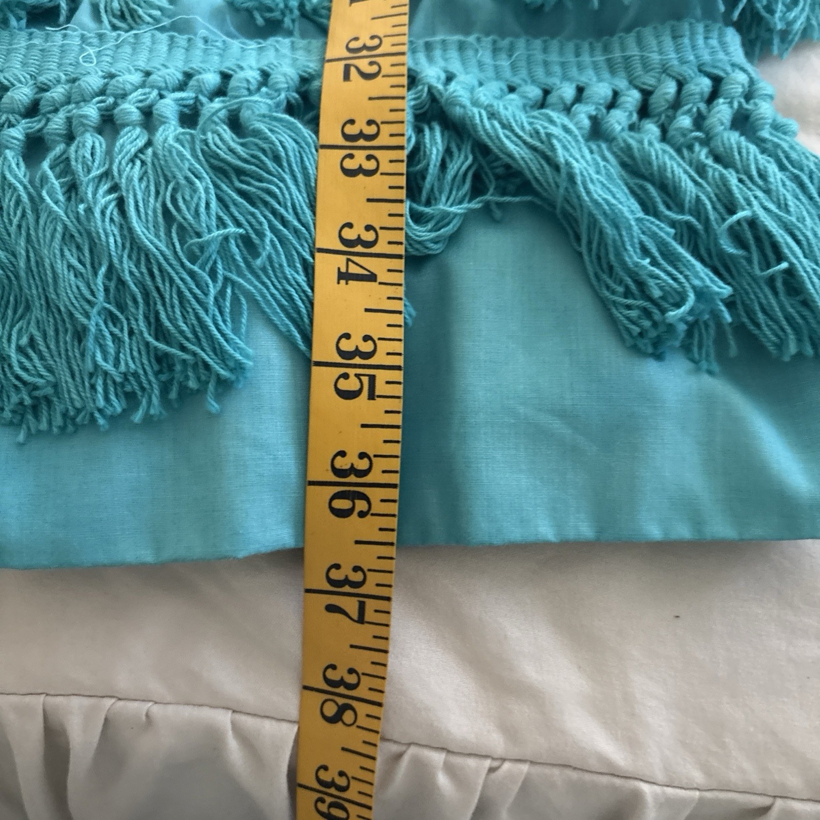 Handmade Vtg 70s Turquoise Fringe Flapper Dress Boho Disco Costume Great Gatsby