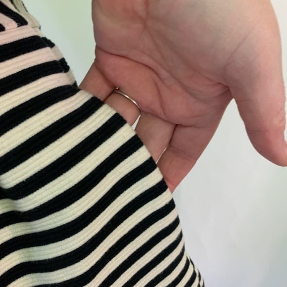 Madewell black & White Striped Retro Style Dress Size 0n Small grunge preppy