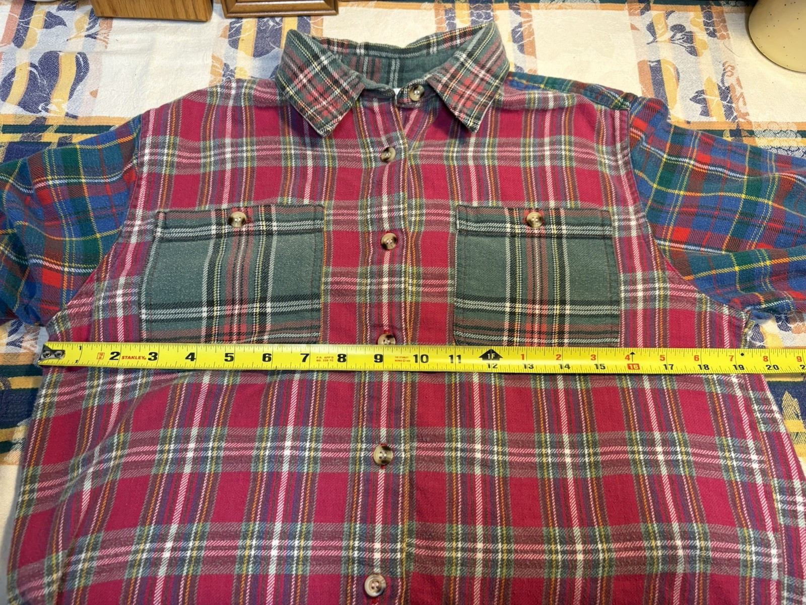 Vintage 90s Baxter & Wells Plaid Flannel Button-Up Shirt Long Cotton Women&rsquo;s S