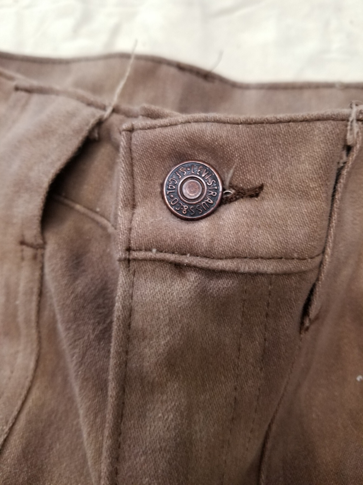 Vintage Levis White Tag Big E Cargo Bush Pants Brushed Cotton Jeans 28×29.5