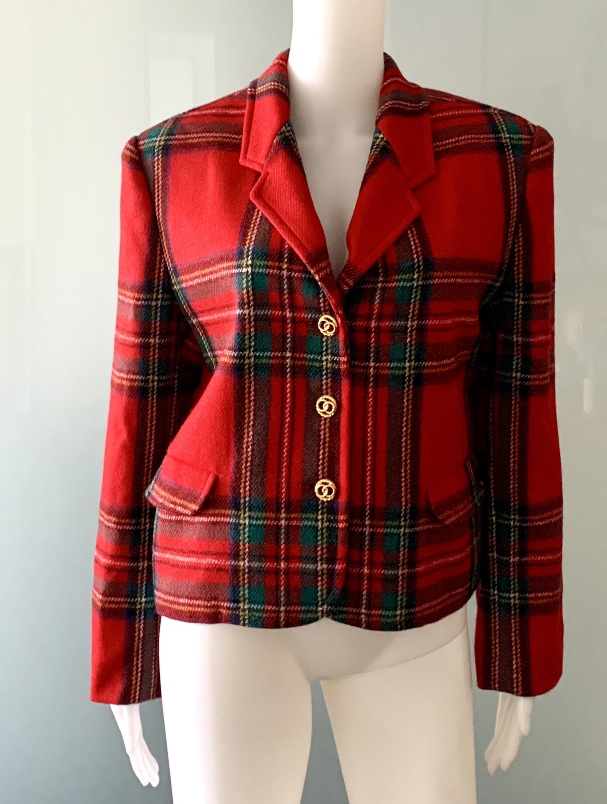 Vintage Ermanno Daelli / Scervino Red Tartan Cropped Jacket Size IT 40 US 4/6