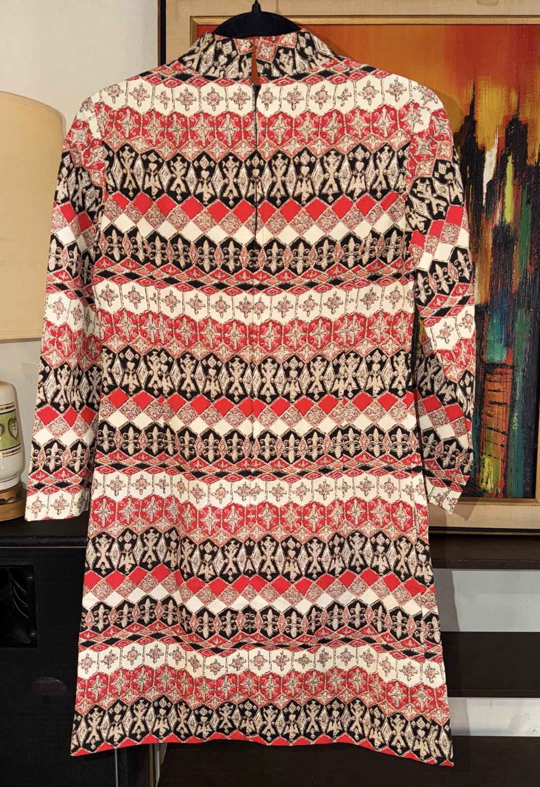 Vintage 1960s Mod Geometric Shift Dress