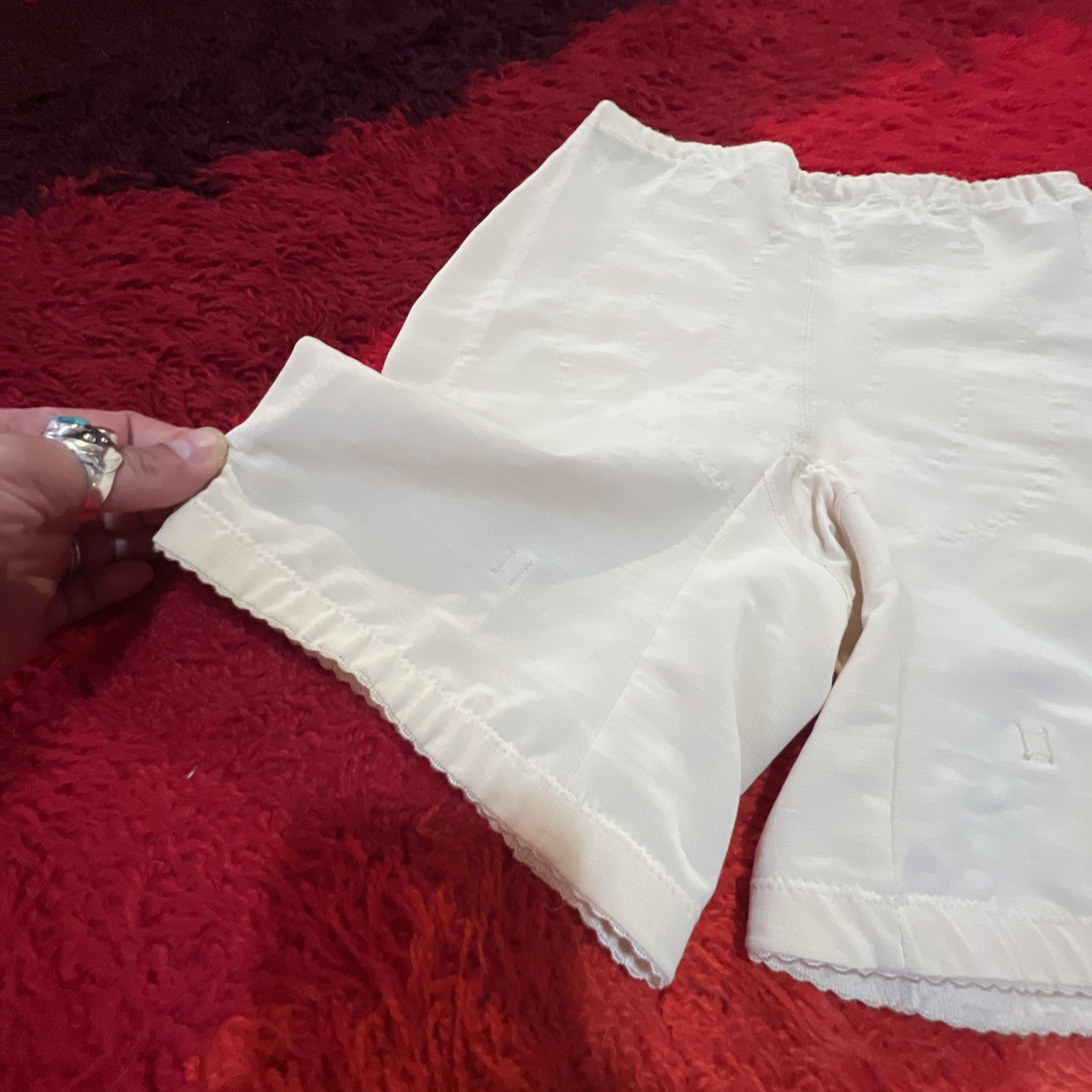 Vtg Beige Pettipants Girdle Control Top USA Large Garter Hooks Firm Shaper