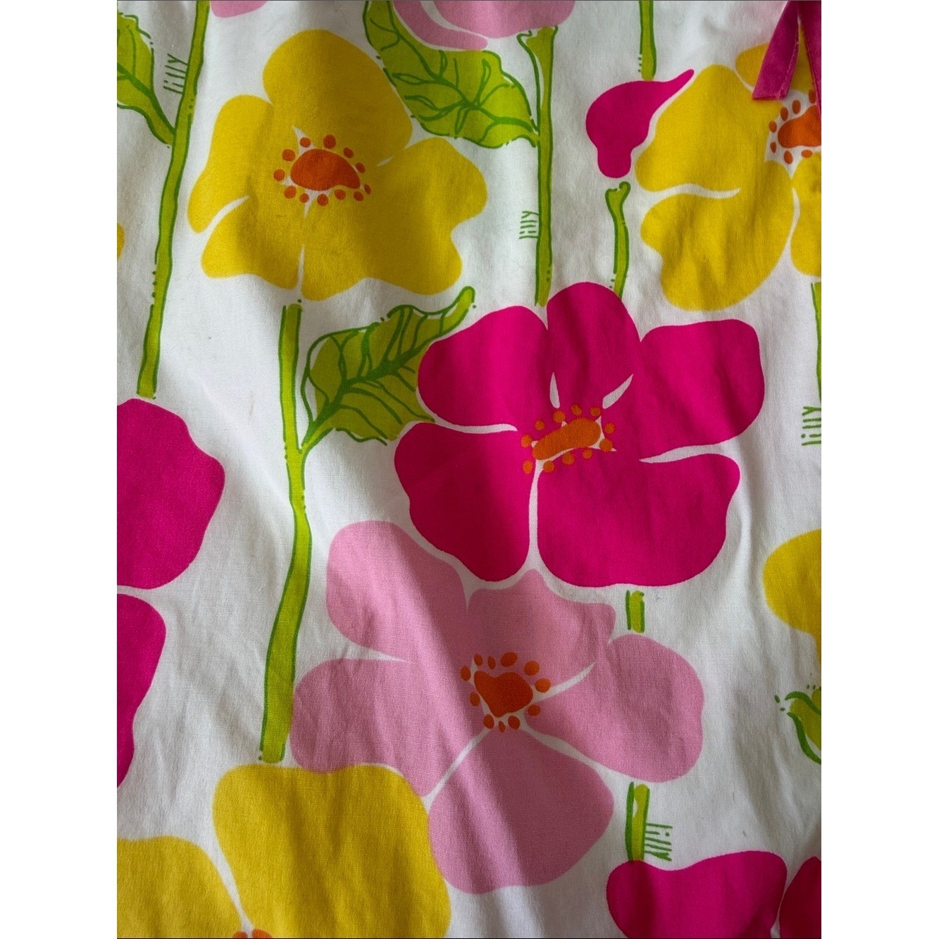 Lilly Pulitzer Vintage Floral Strapless Sundress in Pink, Yellow & White Size 4