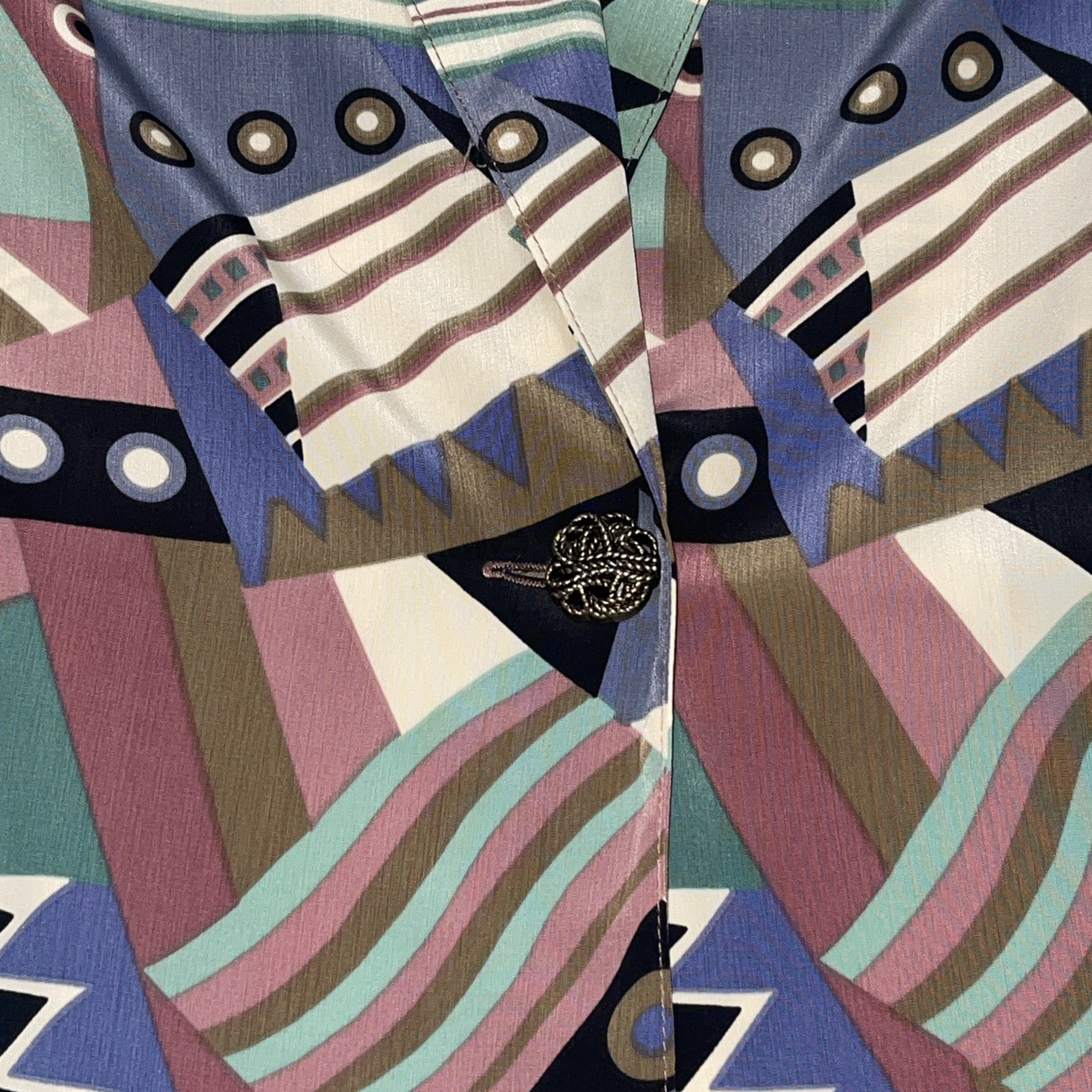 VTG Blazer Maximalist 80s Colorful Abstract Shoulder Pads Art To Wear Print 10