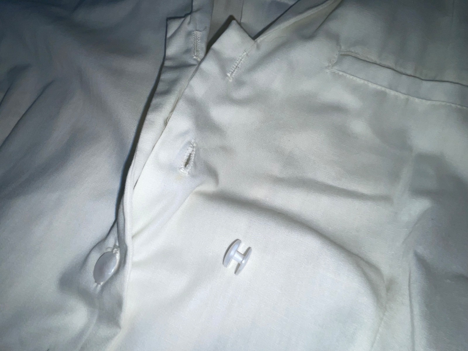 VTG 60S WOMENS WHITE BUTTON FRONT NURSES HOSPITAL ORDERLY WAITRESS UNIFORM DRESS