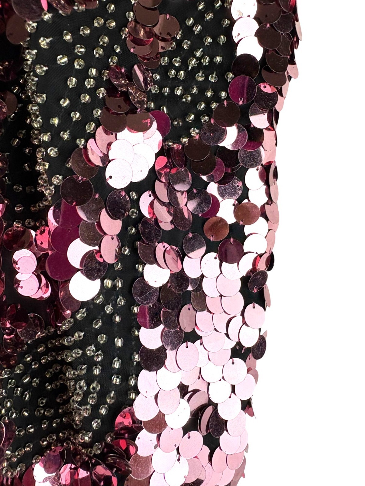 VTG Isabelle Hand Made Pink Sequin Sleeveless Top Artisan Crafted Women&rsquo;s Small