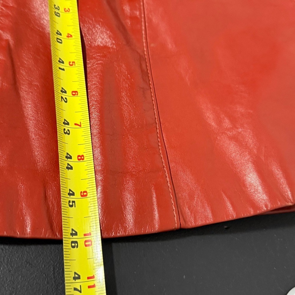 Vtg Leathercraft Process Leather Trench Coat Women 8 Belted USA Made Classic