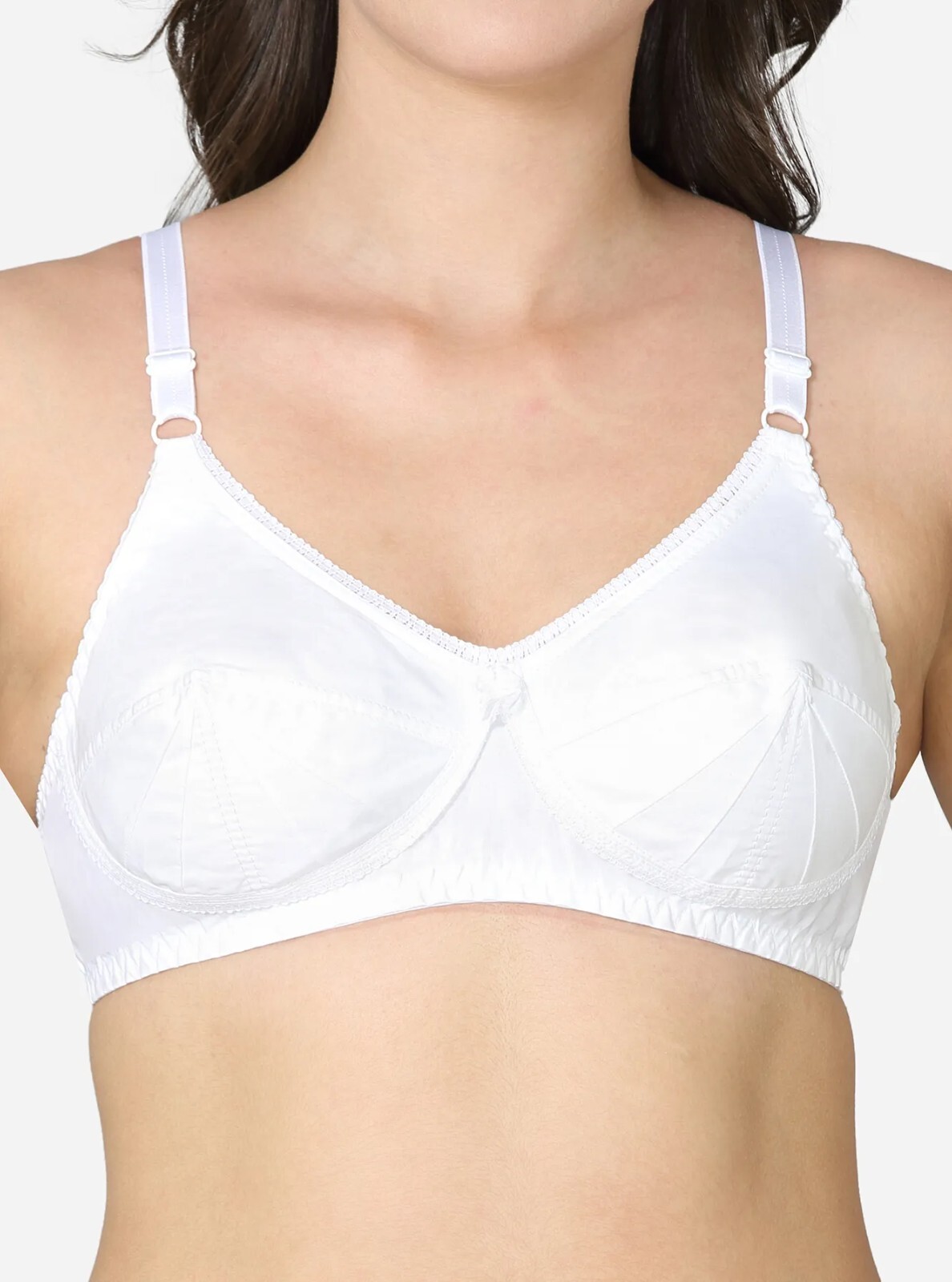 Saree Bra – WHITE Double Layered Plus Size Non Padded Wireless Cotton Sexy Bra