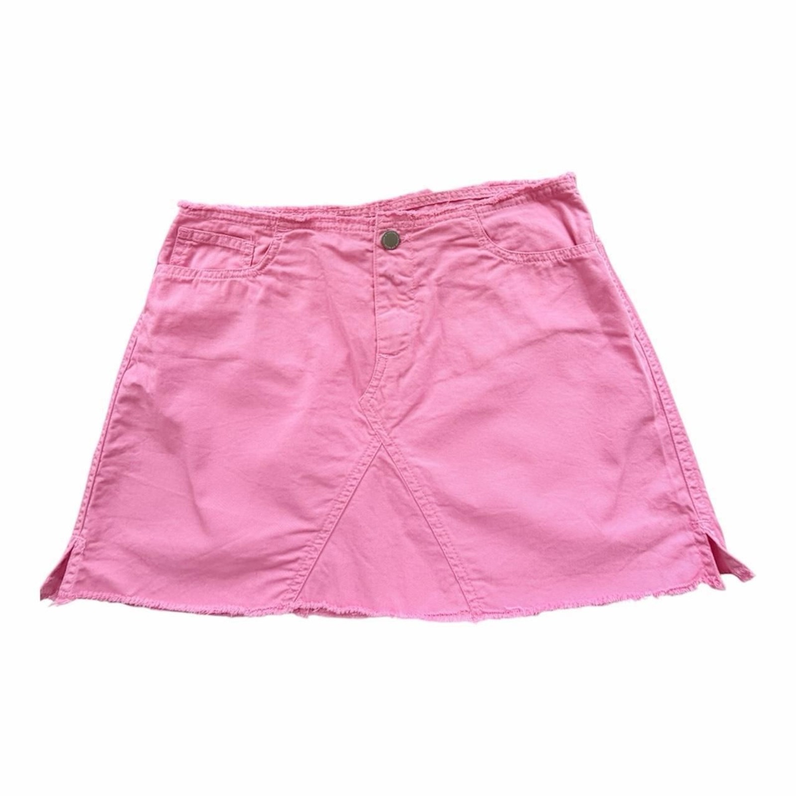 Vintage Women&rsquo;s United Colors of Benetton Pink Denim Mini Skirt Size M
