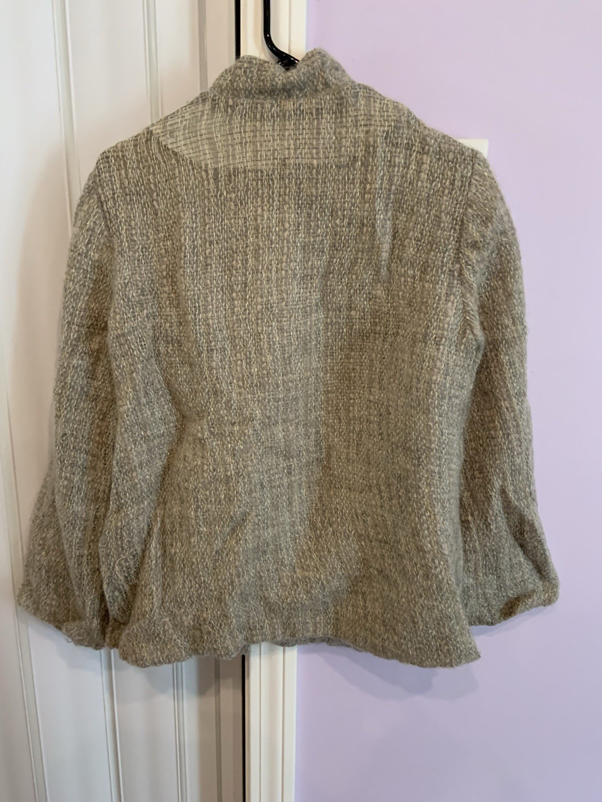 Vtg Linekin Bay Fabrics Hand Woven Wool Blazer Sz M Women’s Lined Toggle Buttons
