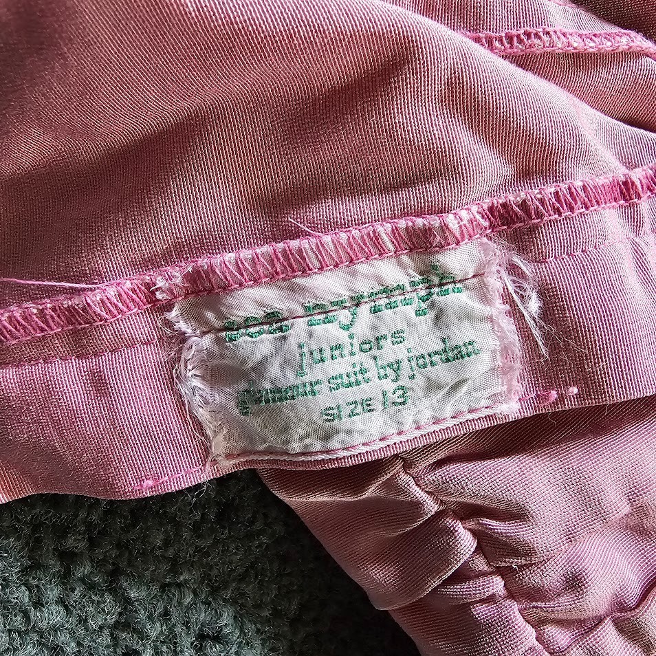 Vtg 50s Pink Ruched Sea Nymph Bombshell Halter Swim Bathing Glamour Suit XS/S