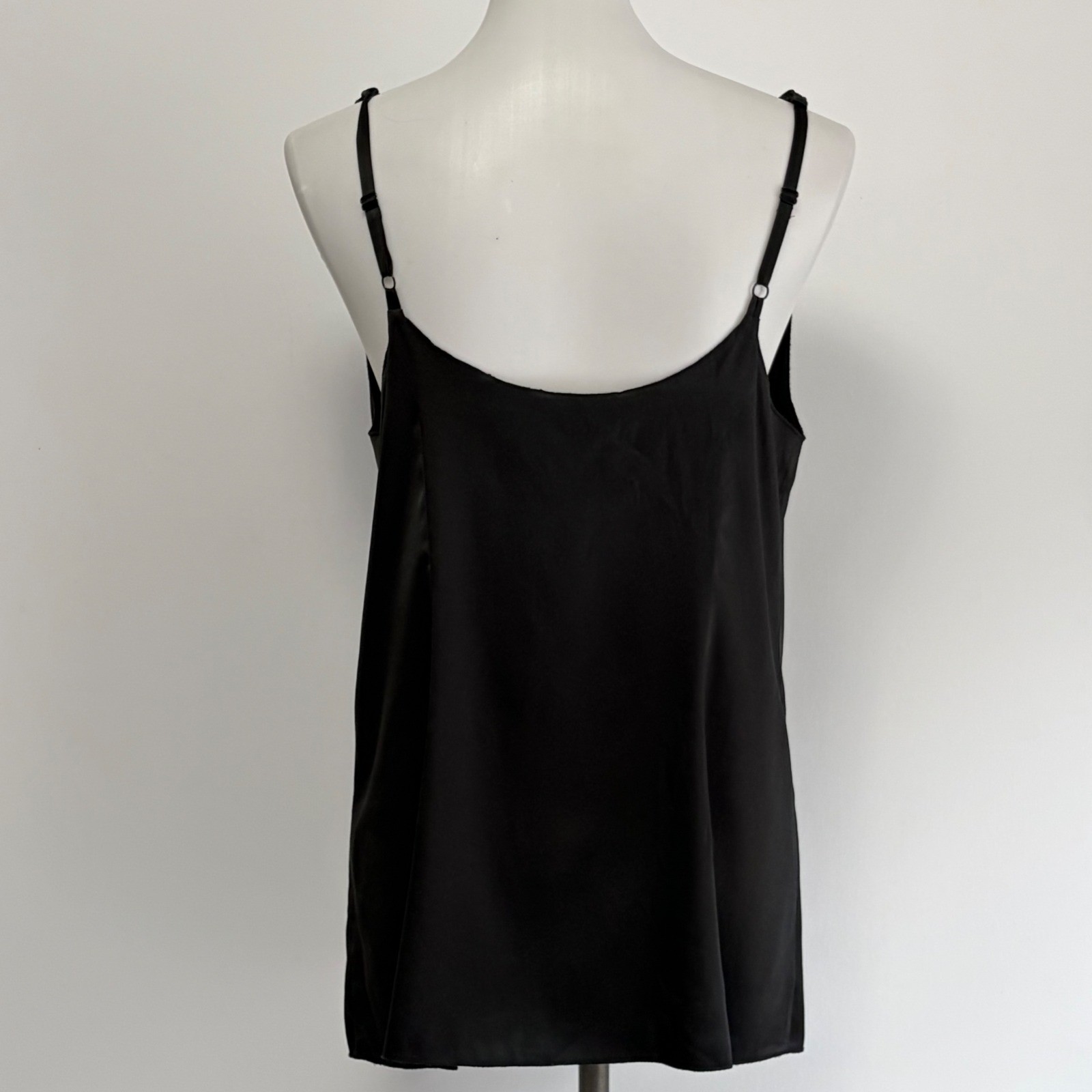 Vintage Moda International Tank Large Black Silk Beaded 90s Minimalist Luxe