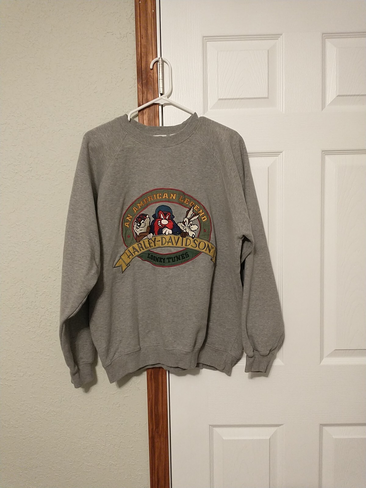 Vtg 1993 Womens Acme Looney Tunes Harley Davidson Sweater Sz XL