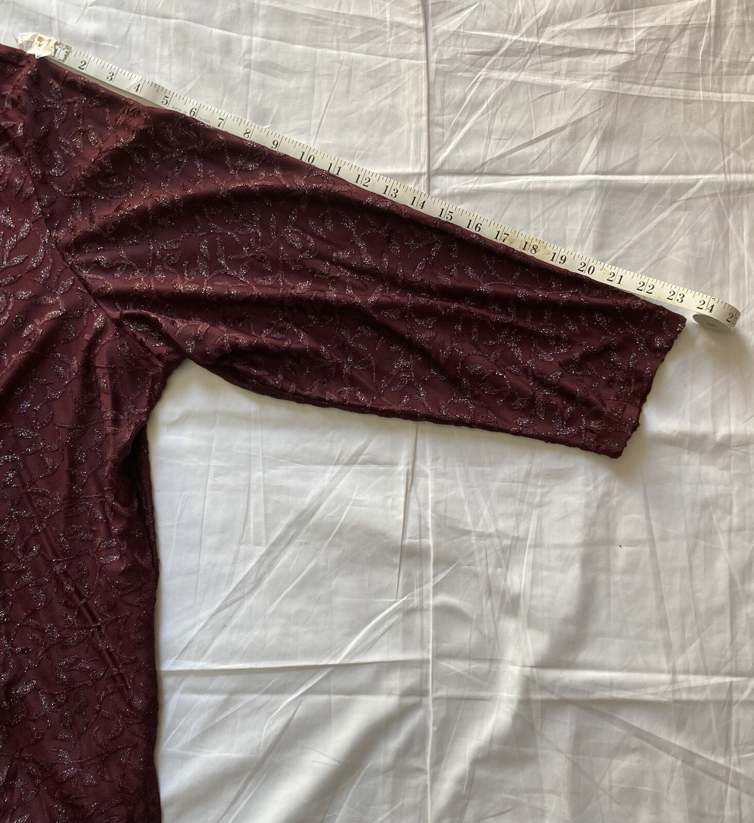 Vintage Women’s Kathie Lee Sparkling Pattern Maroon Blouse Top Size 26/28 3X