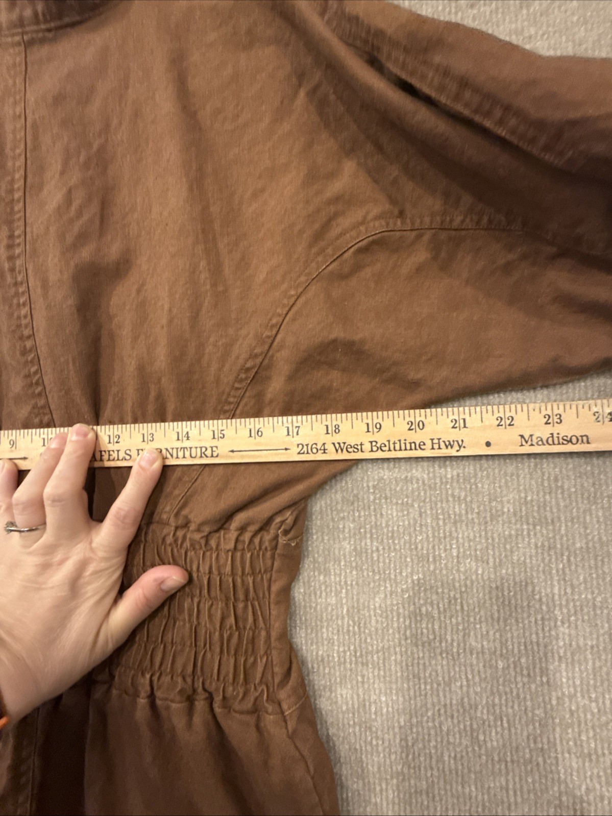 NOK NOK Vintage Brown Original 80s Style Dress, Front Zip, Pockets, Unique
