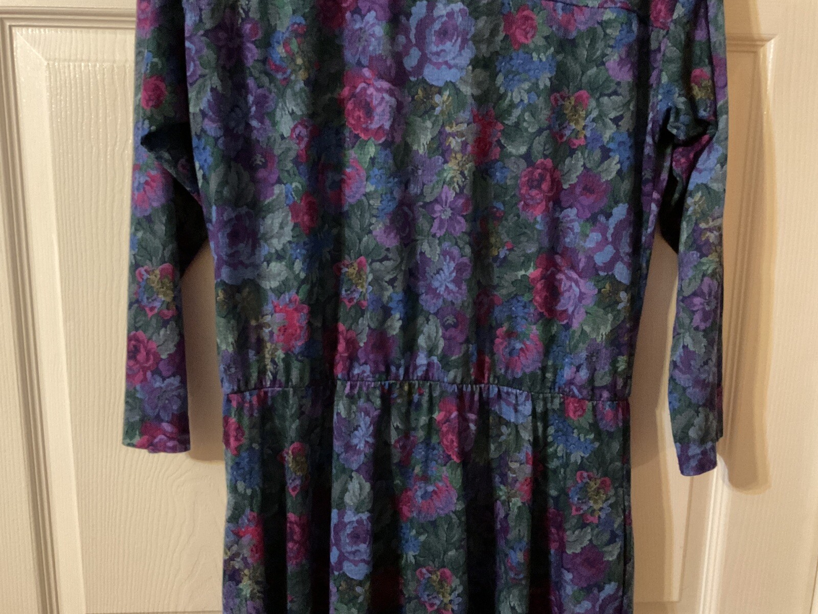 Stuart Alan Petites Vintage Floral Maxi Dress Semi Sheer 12P U.S.A. Cottage Core