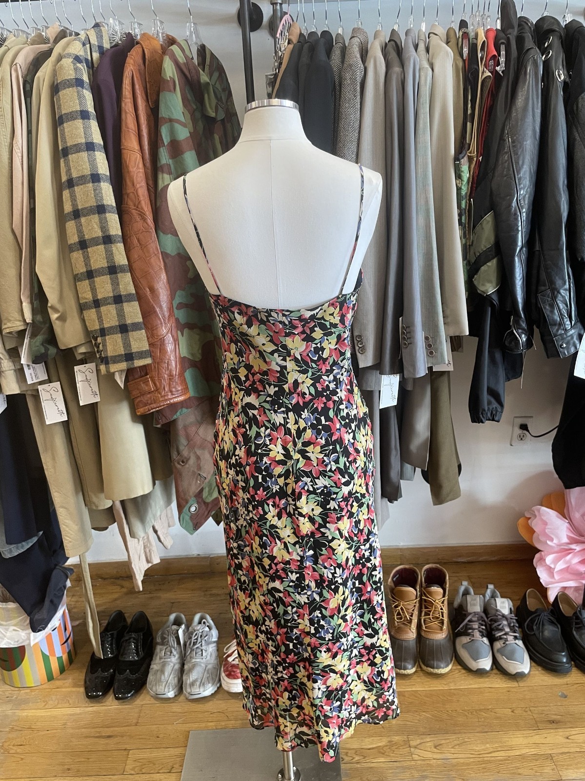 Vintage Ralph Lauren 90s Does 30s Floral Silk Slip Dress
