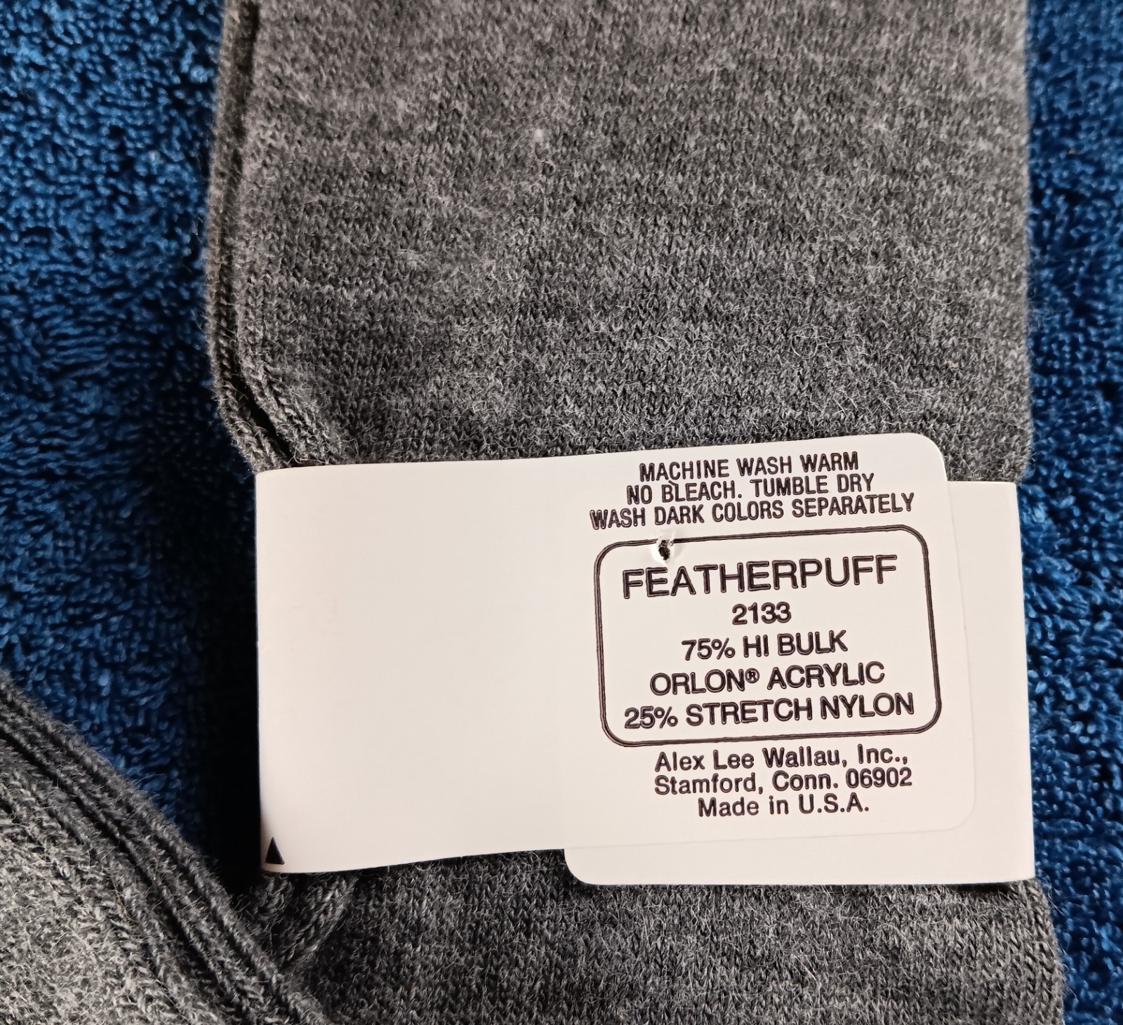 Vtg Socks Sox Knee Hi 9-11 Featherpuff Acrylic BONNIE DOON NOS USA GRAY 1980s