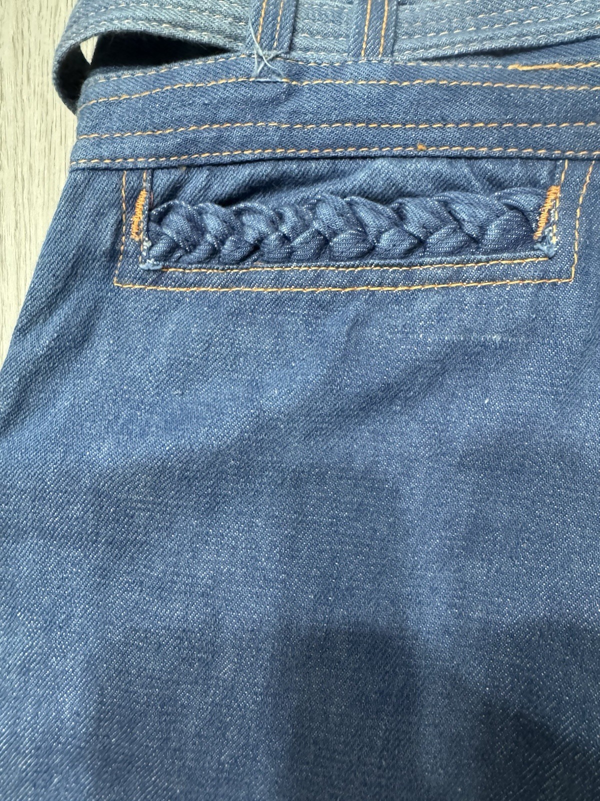 Vintage 70s n&rsquo;est ce pas? Bell Bottom Jeans Hippie size 13/14 Cargo 30×32