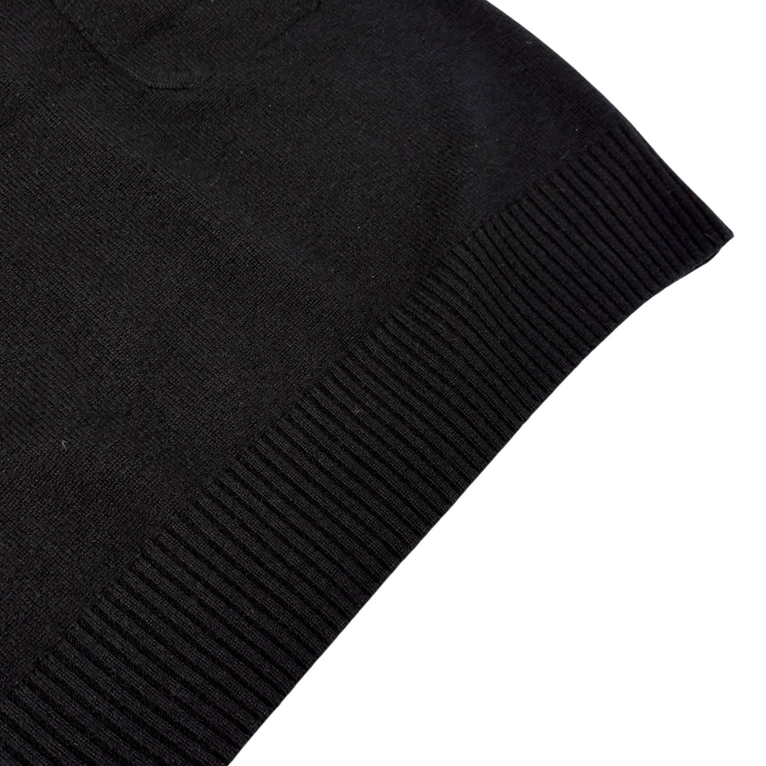 CHANEL Vintage P42027 CC Turnlock Sleeveless Cashmere Knit Dress #36 Black