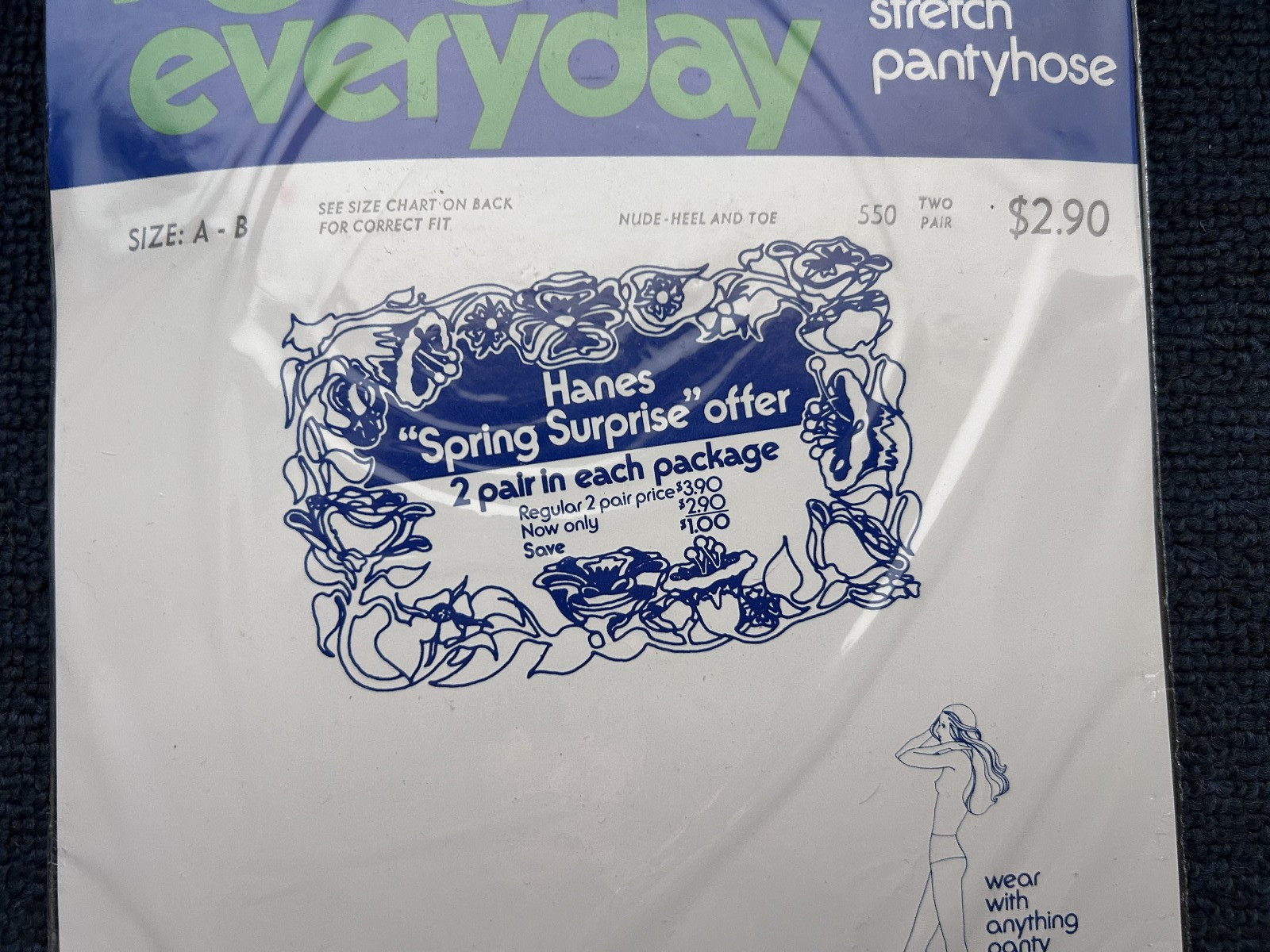 Vintage Hanes Everyday Pantyhose Sandalfoot Sheer Stretch South Pacific – SEALED