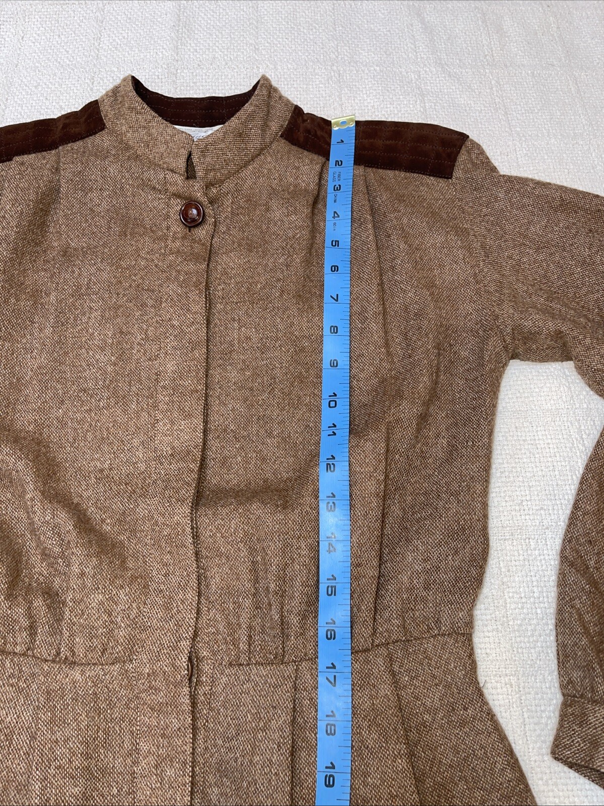 Vintage Authentic Rare Gucci Wool Blend W Suede Leather Dress Small Medium