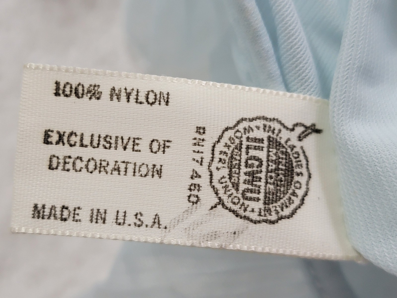 VINTAGE NYLON CHIFFON RUFFLED NIGHTGOWN LONGERIE LIGHT BLUE ARISTOCRAT MED USA