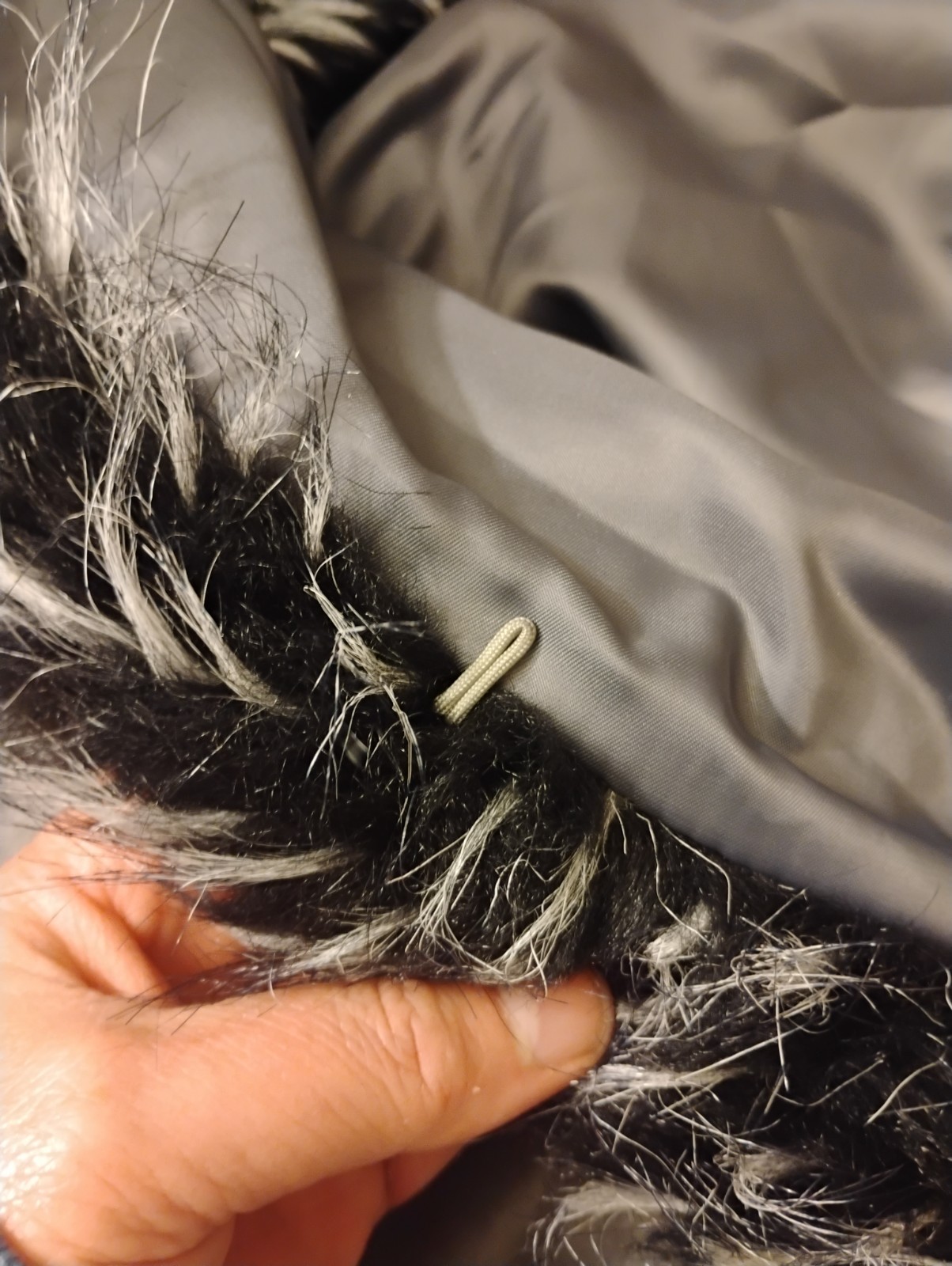 New-Faux Fur and Velveteen Gray and Black Cape. Fully Lined. Large to XL