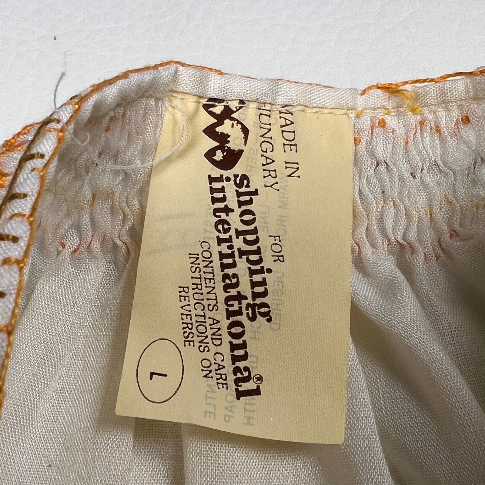 Shopping International Peasant Blouse Womens L Embroidered 70s Hungary Vtg Artsy
