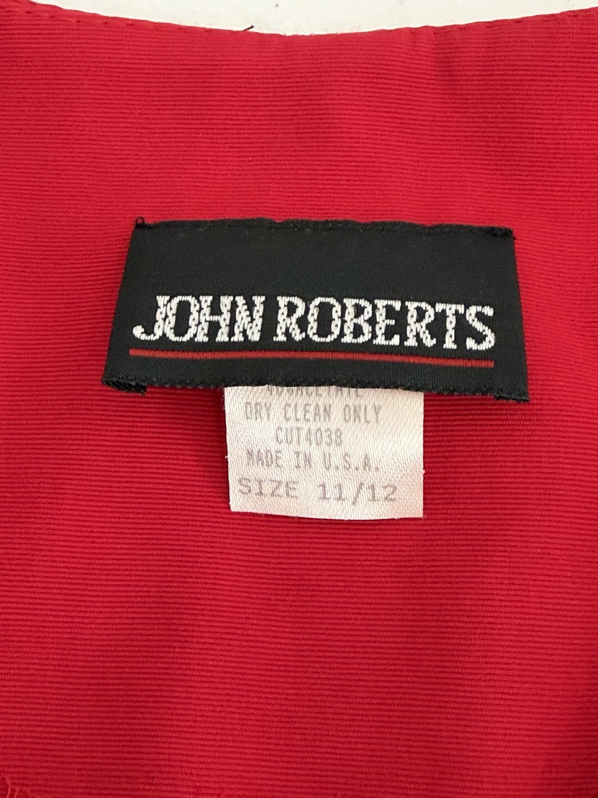 Vtg. 1980s John Roberts Red Wrap Dress with Gold Buttons Shoulder Pads Sz 12 New