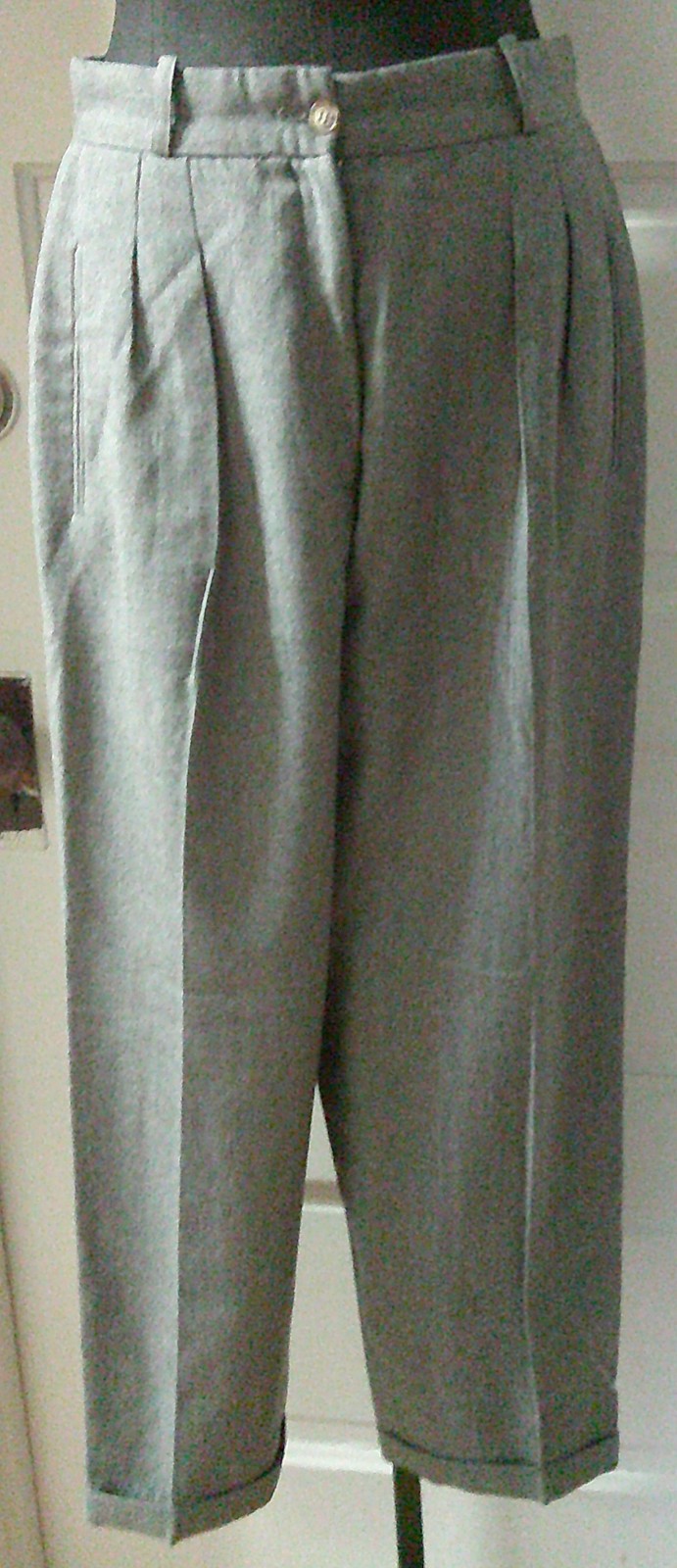 90&rsquo;s LIZ CLAIBORNE Collection Gray Pleated Lined WOOL Pants Slacks 10P