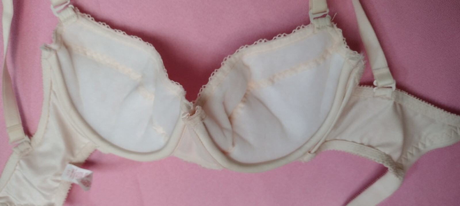 80&rsquo;s vtg BACKLESS by SMOOTHIE BLUSH UW multiway FOAM PADDED bra 34B