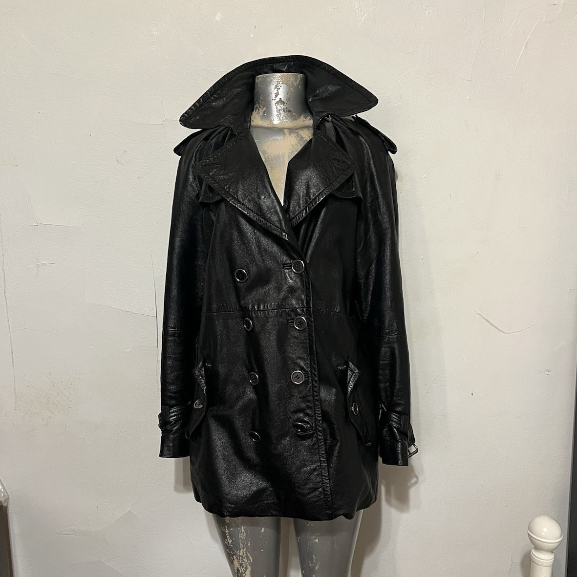 D&G Dolce & Gabbana Black Coat Size 42 Women&rsquo;s Vintage Regular