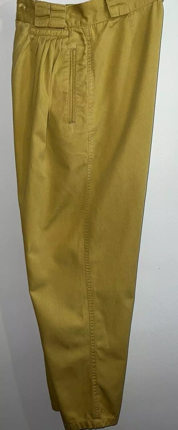 Vtg Code Zero Pleated Pants Mustard Yellow Tag Sz. 27 x 31 – Measure 25.5 x 29.5