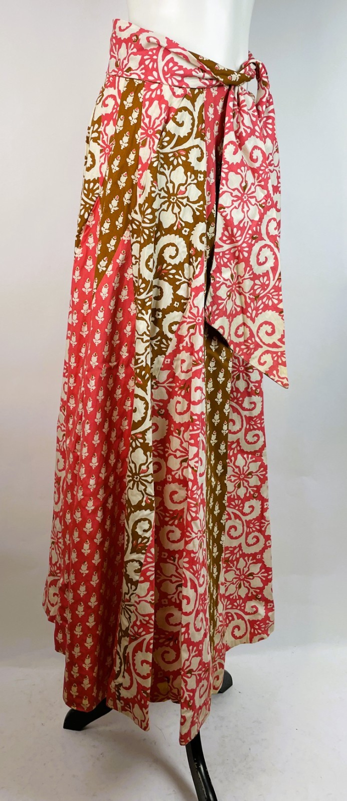 Vintage 70s Bill Atkinson Patchwork Style + SASH Maxi Long Skirt 12