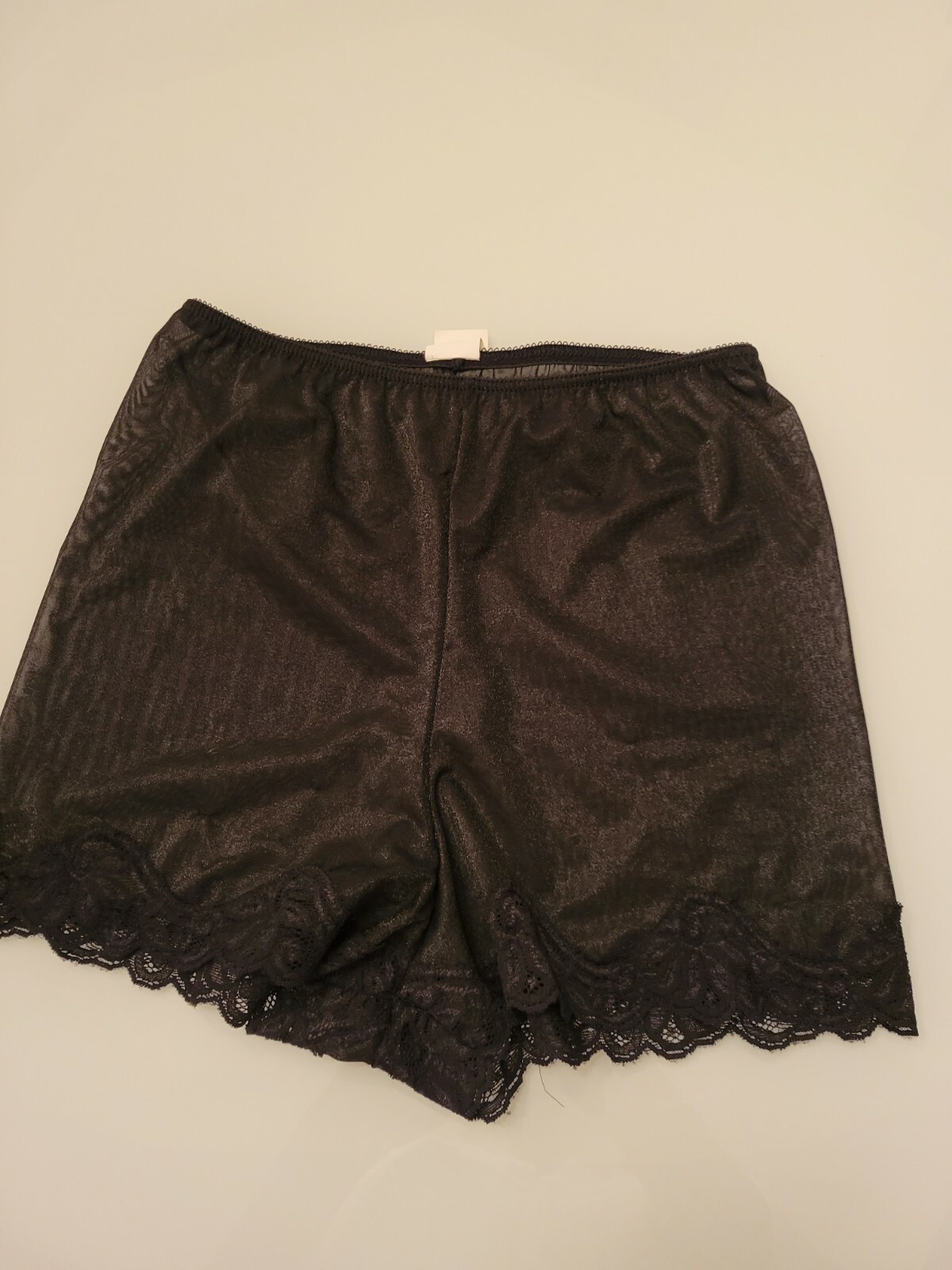Vintage Sears Nylon/Lycra/Spandex Panties Black Lace Trim Sissy Sheer USA SMALL
