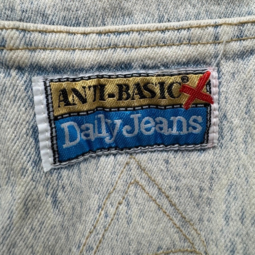 Anti-Basic Daily Jeans Vintage Acid Wash High Waist Lattice Side Detail 17/18