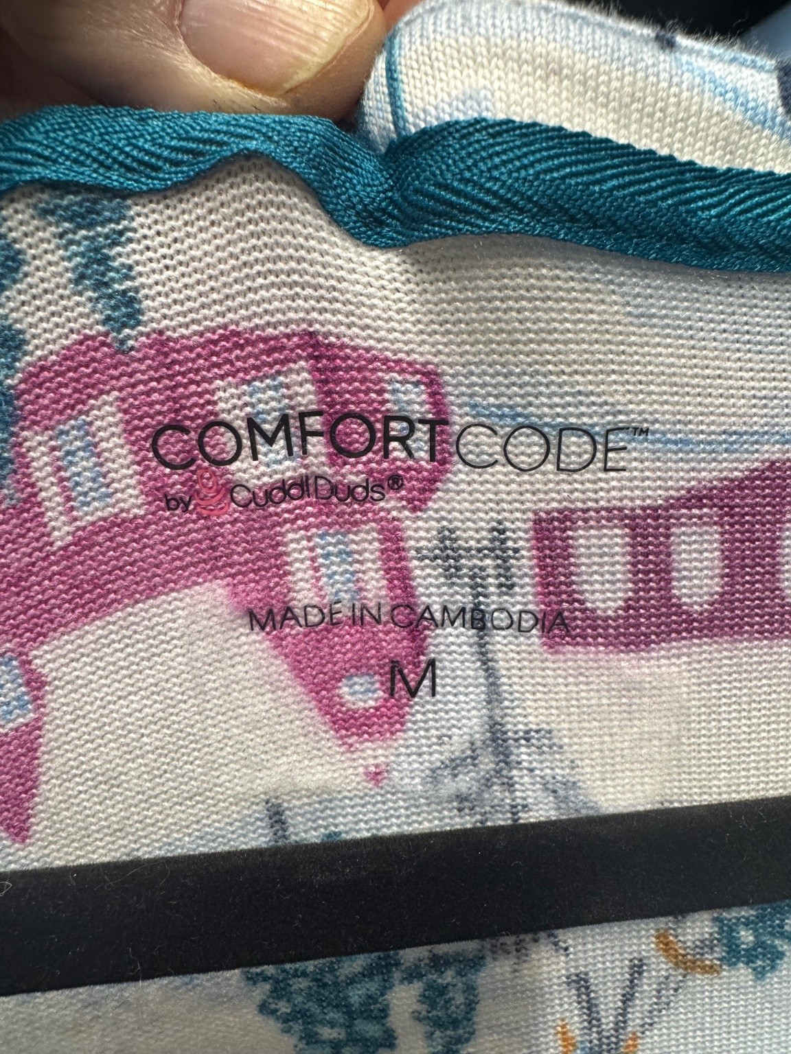 DA3289 COMFORTCODE by Cuddl Duds Nightgown M Winter Village Scene Pockets