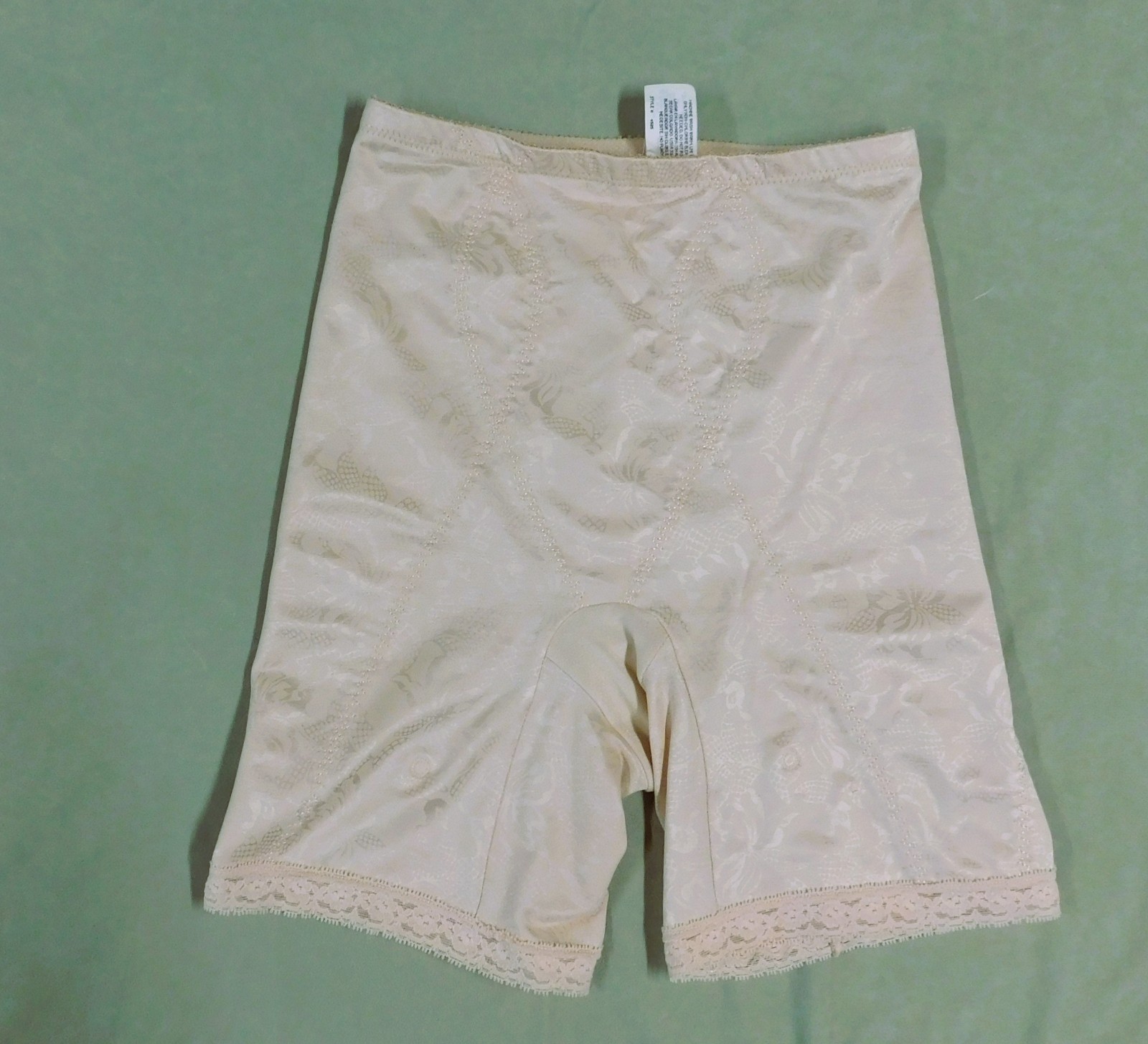 Adonna Firm Control Long-Leg Shaper Beige Girdle with Garter Loops-4525-Size M/M