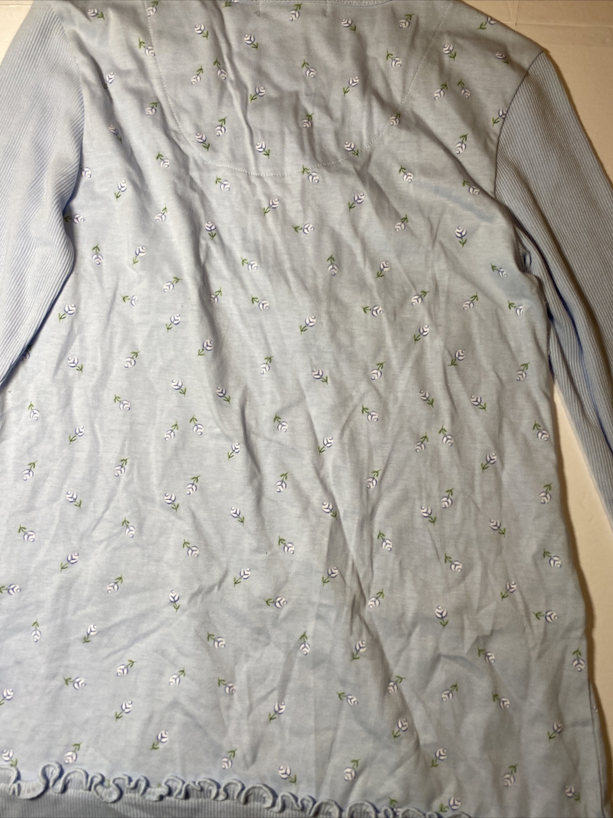 NWT Maidenform Nightgown M Cotton Polyester Blue Long Sleeves