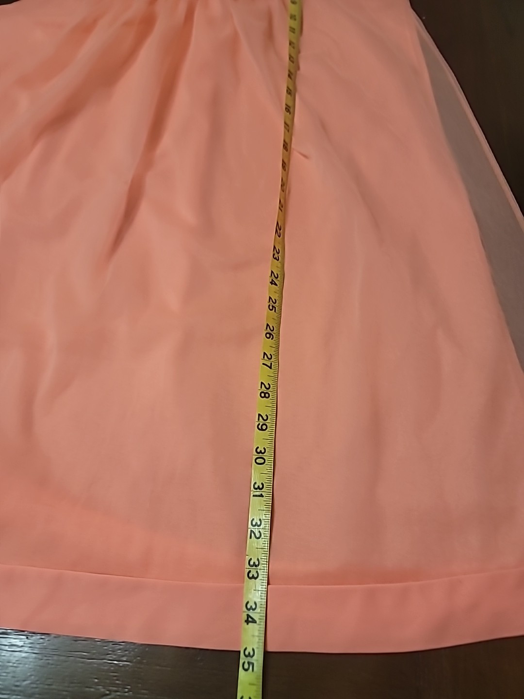 Vintage 60s Double Layer Sheer Chiffon Babydoll Nightgown Coral Size M L ? FLAW