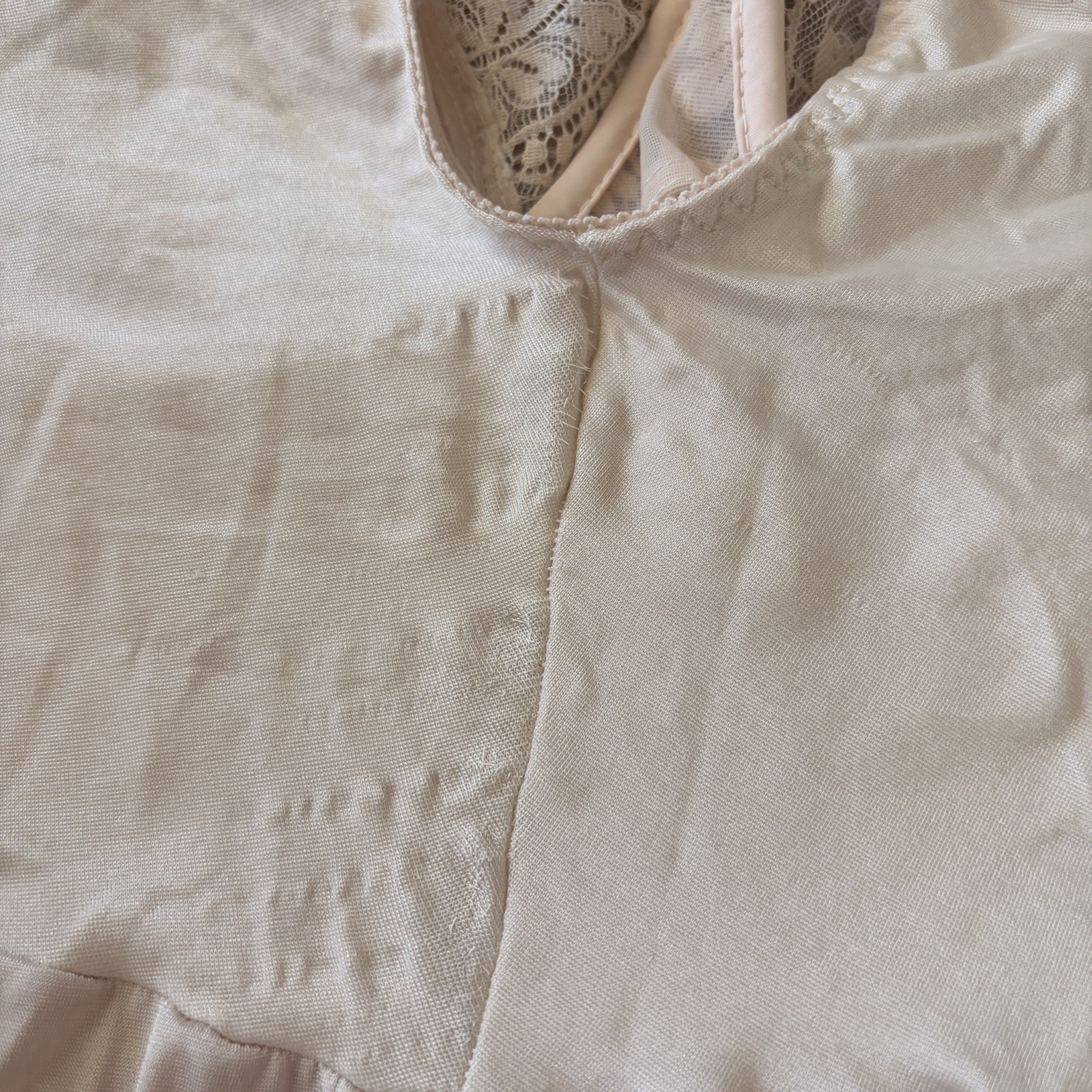 Vintage Vassarette Full Slip With Underwire Bra Nightgown Size 36 D Lace Cream