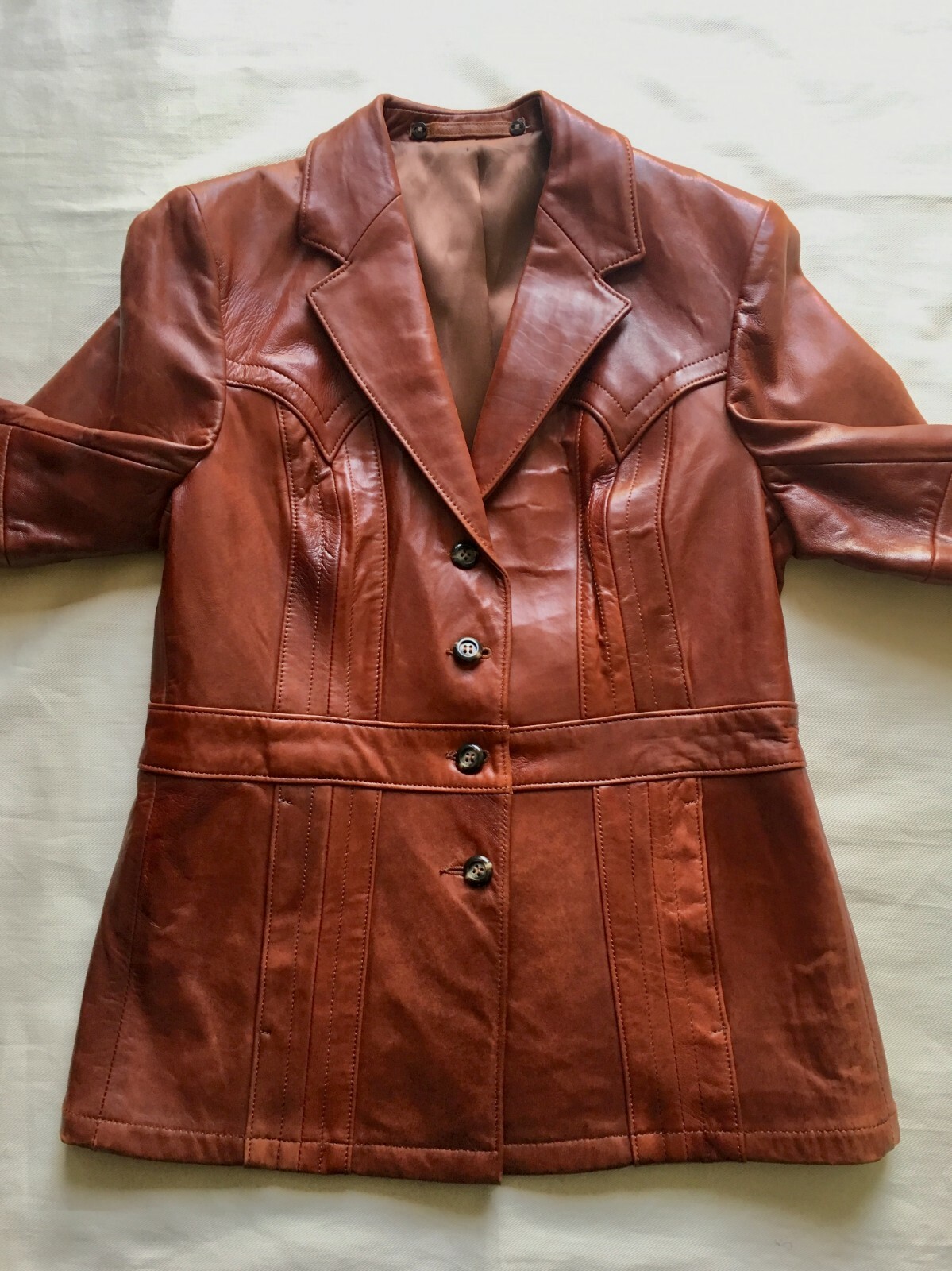 Womens Vintage Leather Jacket / Size 14 / Kenny Rogers / Robert Lewis