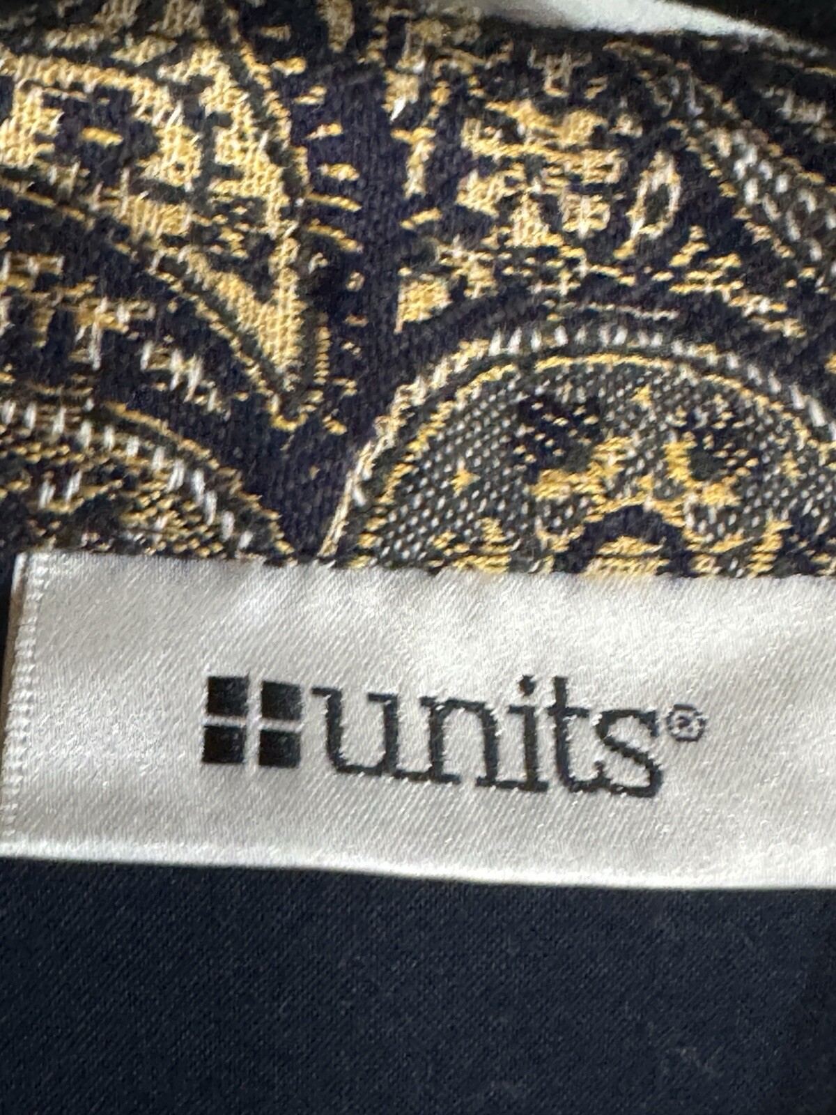 Tapestry Button Front Vest UNITS Women Size XL Blue Gold Paisley Lined Vintage