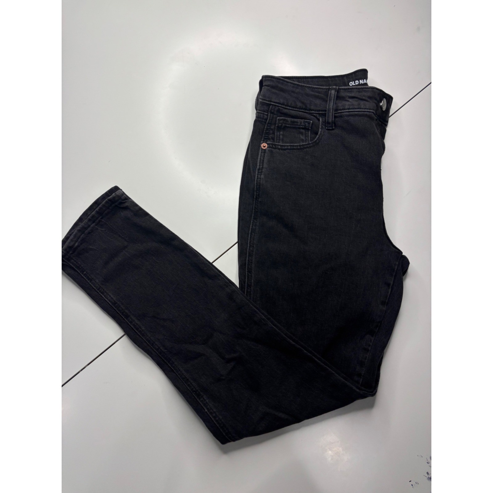 Old Navy Womens High-Rise Vintage Slim Jeans Washed Black Size 0 Denim Pants