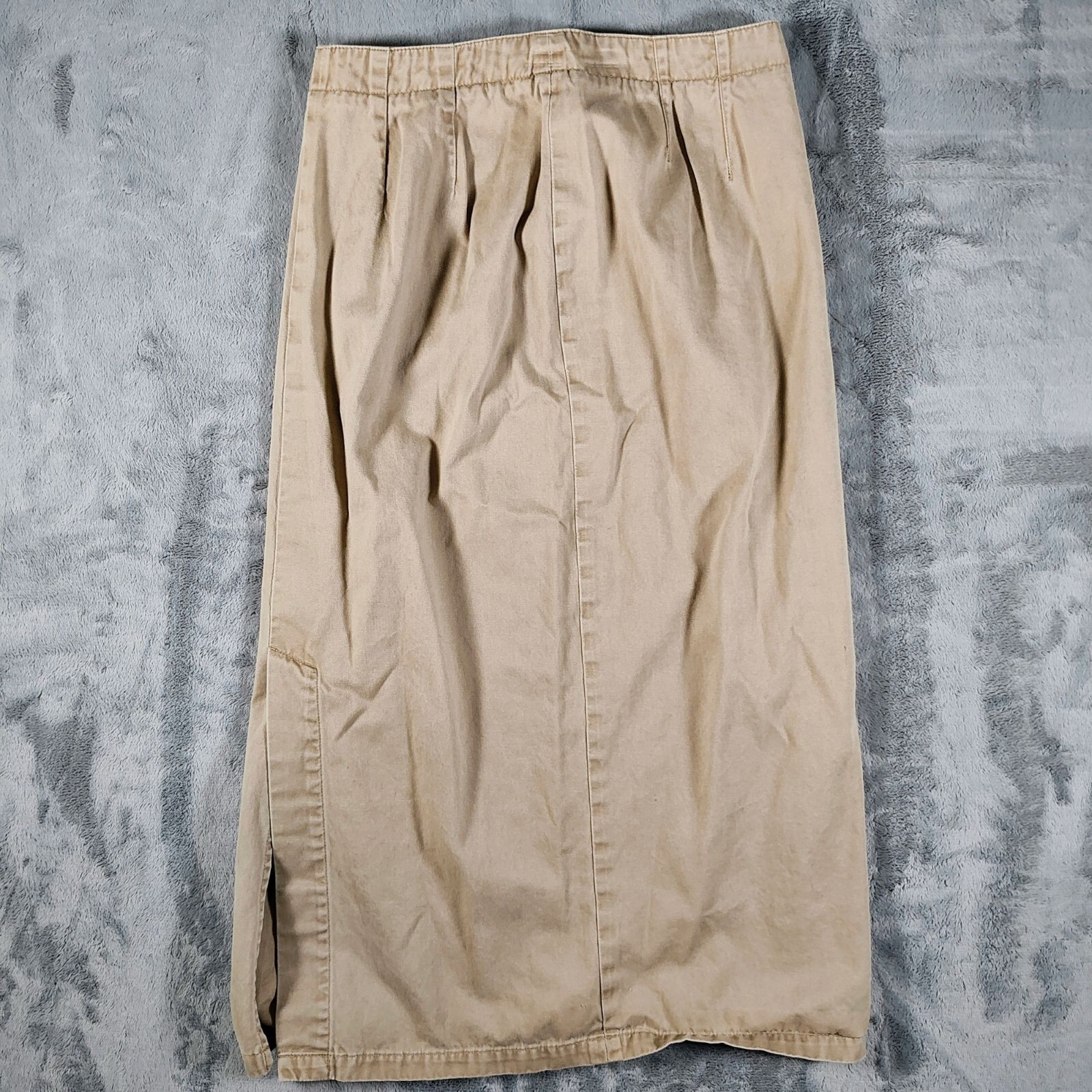 Vintage 1990s Eddie Bauer Womens Beige 29.5&Prime; Long 100% Cotton Skirt (Petite 4)