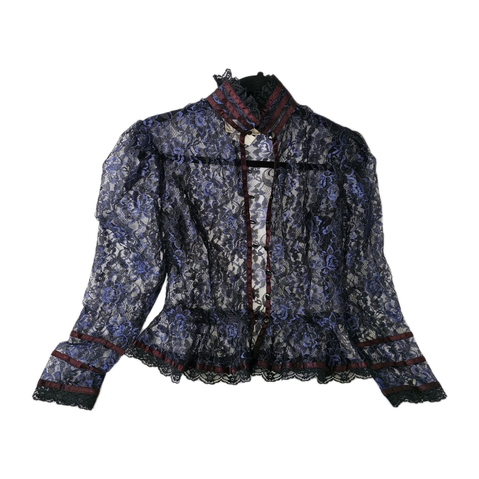 Gunne Sax Gunnies Jessica Mcclintock Victorian Sheer Lace Jacket Top XS/S